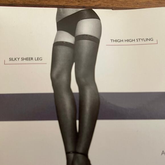 Hanes Silk Reflections Thigh Highs Silky Sheer Size: AB, Color:  Little Color - Picture 4 of 15